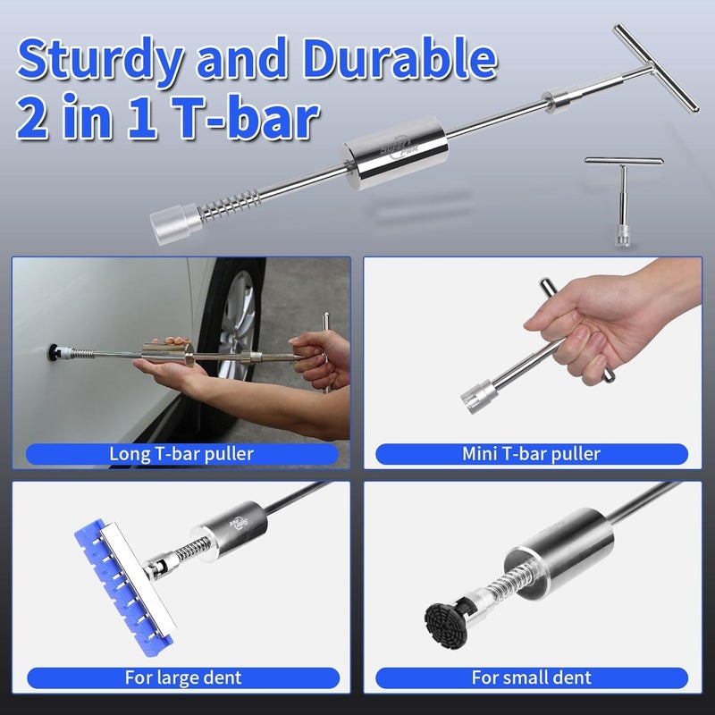 Super PDR طقم إصلاح خدوش السيارات - أداة سحب خدوش بدون طلاء مع مطرقة منزلقة 2 في 1، مسدس غراء وألواح غراء جديدة - مزيل خدوش DIY بدون تلف الطلاء للخدوش على الأبواب، البَرَد، غطاء المحرك والخدوش على الرفارف - Image 3